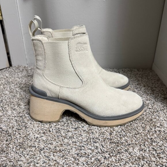 Sorel Hi-Line Heel Chelsea Boot Chalk, Ceramic Women 8.5 - Picture 3 of 12